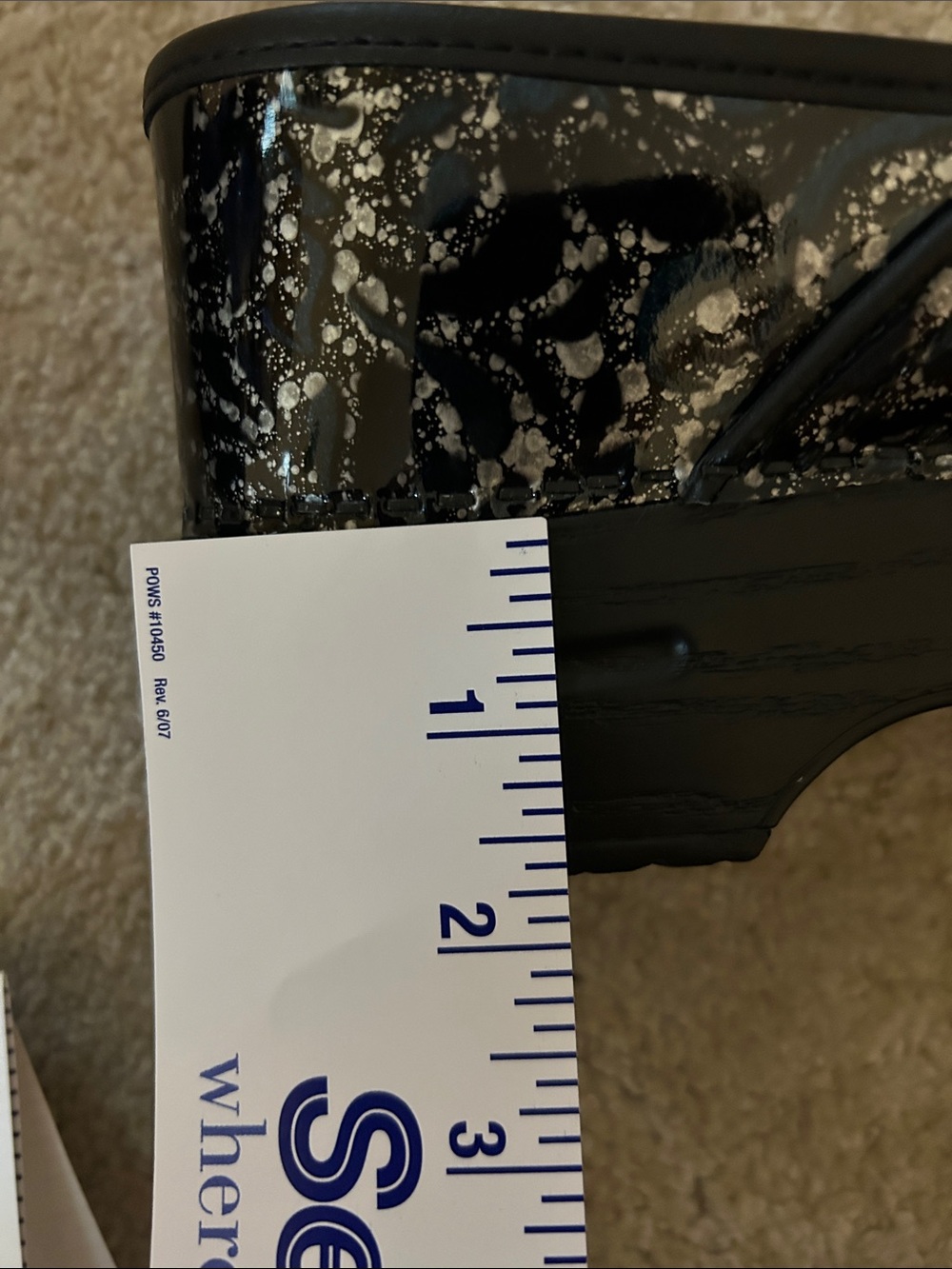 Dansko slip on clogs. Shiny, black, silver, & blue, leather. - Picture 10 of 10
